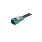 Mini fakra connector plug 1X2,spring pin for crimping RG174, RG316